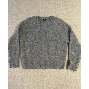 Express Sweater Womens Cropped Small Grey Wool Blend Pullover